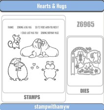 Hearts  Hugs Cutting Dies and Stamps Scrapbook DIY Greeting Card Handmade