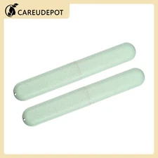 2Pcs Traveling Toothbrush Box Holders Case PP Green 8.07''x1.22''x0.83''