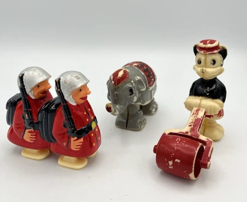 Vtg Marx Toys Disney Ramp Walkers Soldiers Elephant Mickey 2 1/4"-3 1/4" H Lot 3