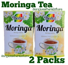 2 Packs TE MORINGA TEA 50 BAGS 2 grs each Therbal Brand Made in Mexico