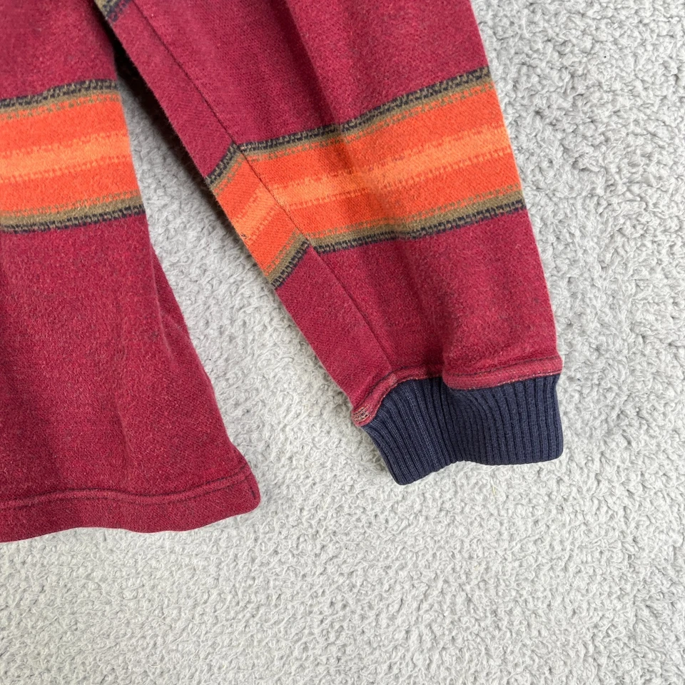 Vintage Structure Sweater Mens M Button Aztec Southwest Print Pullover Red Blue - Image 4 of 4