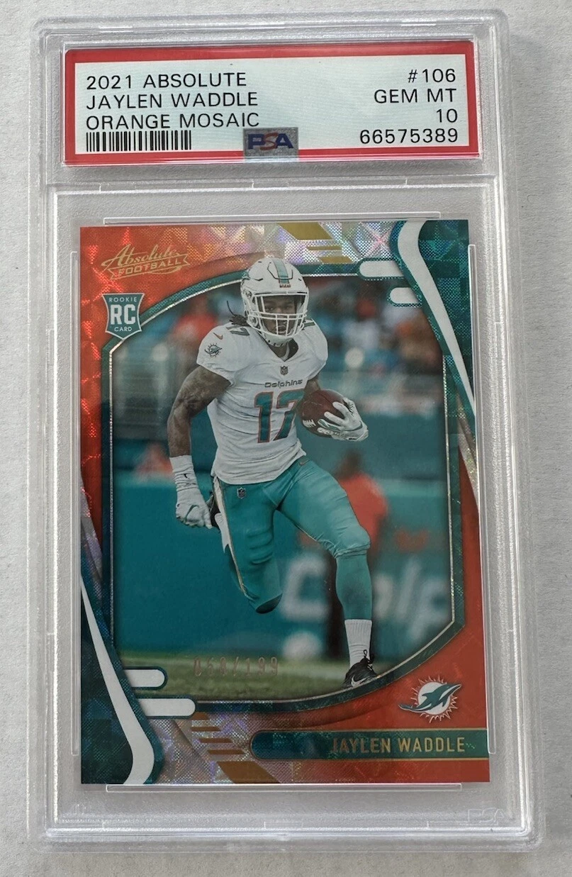 Jaylen Waddle Panini Absolute #106 Orange Mosaic