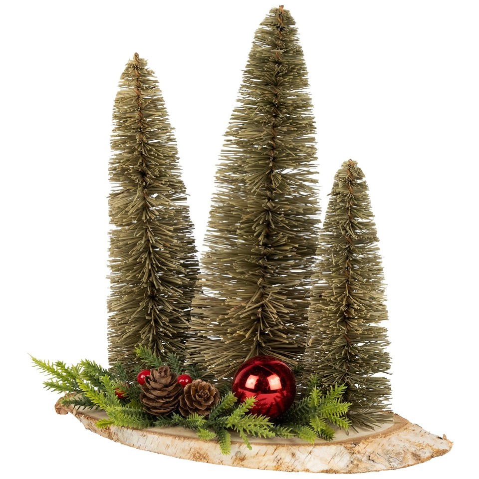 Trio of Bottle Brush Trees Christmas Decoration 10.25" eBay