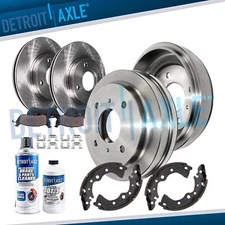 Front Rotors & Brake Pads + Rear Drums & Shoes for 2001-2006 Nissan Sentra 1.8L