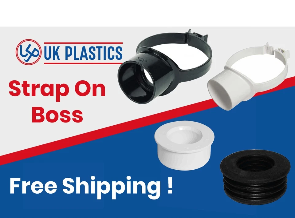 UKP Strap on Boss and Adapter Solvent & PushFit Rubber | 32mm & 40mm | Black & White
