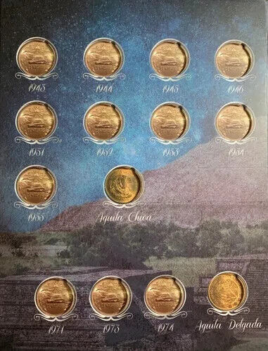 Álbum Coleccionador Para Monedas de ¢20 Teotihuacan 1943-1974 Mexico - Picture 3 of 6
