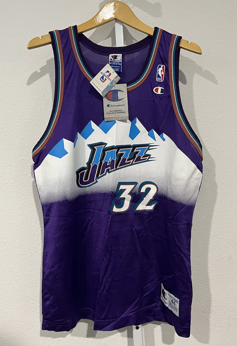 Vintage 90s NBA Karl Malone Utah Jazz Champion Jersey Size 44 NWT