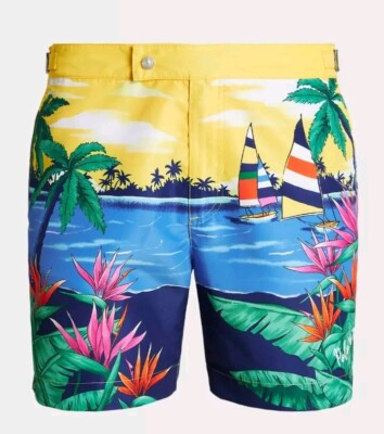 POLO SPORT 魚柄 swim short POLO RALPH LAUREN 5.75 INCH MONACO SWIM TRUNK SHORTS NWT | eBay