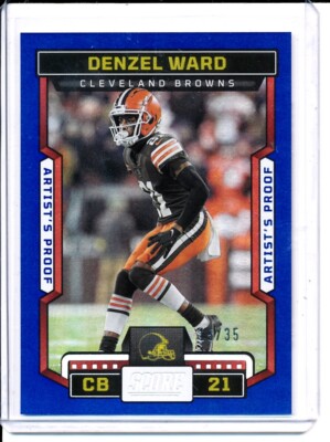 2023 Panini Score Football DENZEL WARD ARTIST'S PROOF BLUE PARALLEL #/D /35