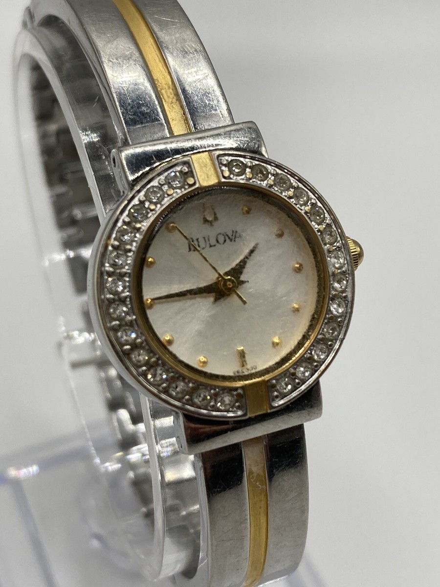 Bulova C999276 Ladies Stainless Steel Crystal Bezel Bracelet 