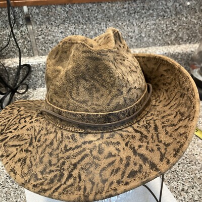 Vintage Henschel Hat Company USA H1H Leather Safari suede  display picture 2
