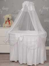 EXTRA LARGE ROYAL WICKER MOSES BASKET WITH BEDDING SET AND STAND - 5 COLOURS