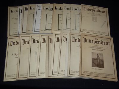 1923-1924 THE INDEPENDENT WEEKLY MAGAZINE LOT OF 35 - ARTICLES & ADS - WR 707