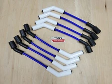 Ton's Corvette Camaro GM Sierra Silverado Blue Ceramic LS Spark Plug Wire Set 45