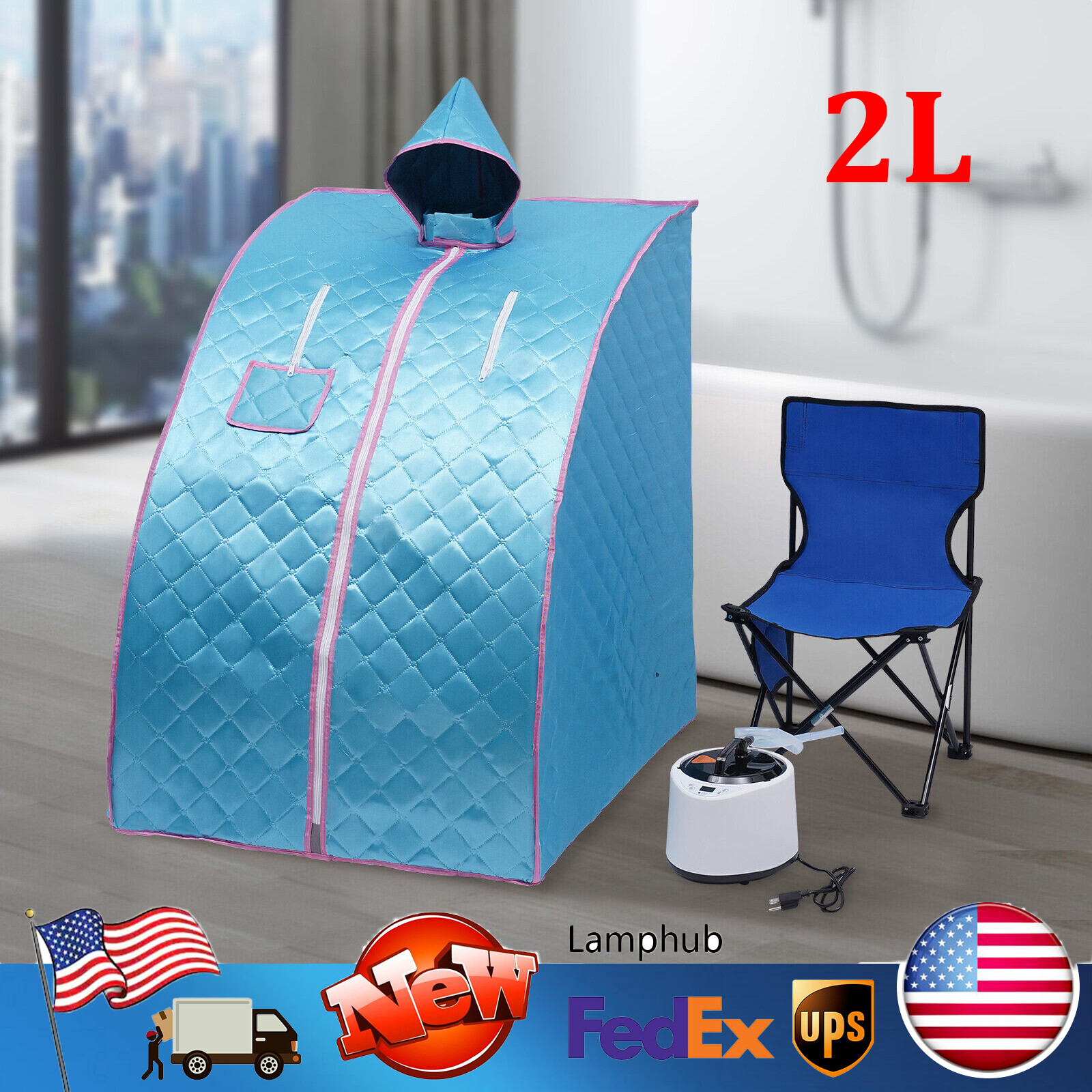 2L Portable Home Steam Sauna Spa Full Body Sauna Tent Loss Weight Detox Therapy
