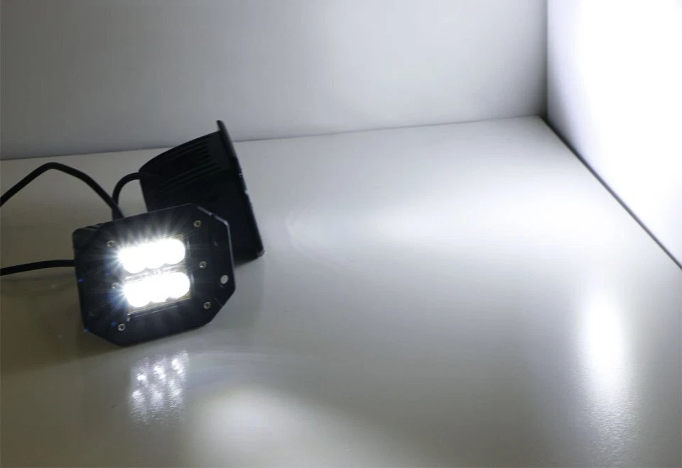 (2) Luces cúbicas LED CREE de montaje empotrado de 24 W para camión Jeep todoterreno ATV Foto 3 de 4