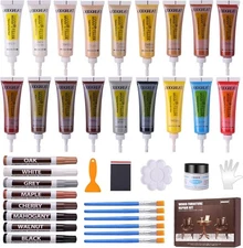 Wood Repair Kit - 37 Sets, Wood Fillers Furniture Repair Kit with 18 Colors Oak