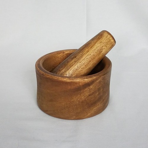 wooden mortar and pestle kate brown new without box small bowl