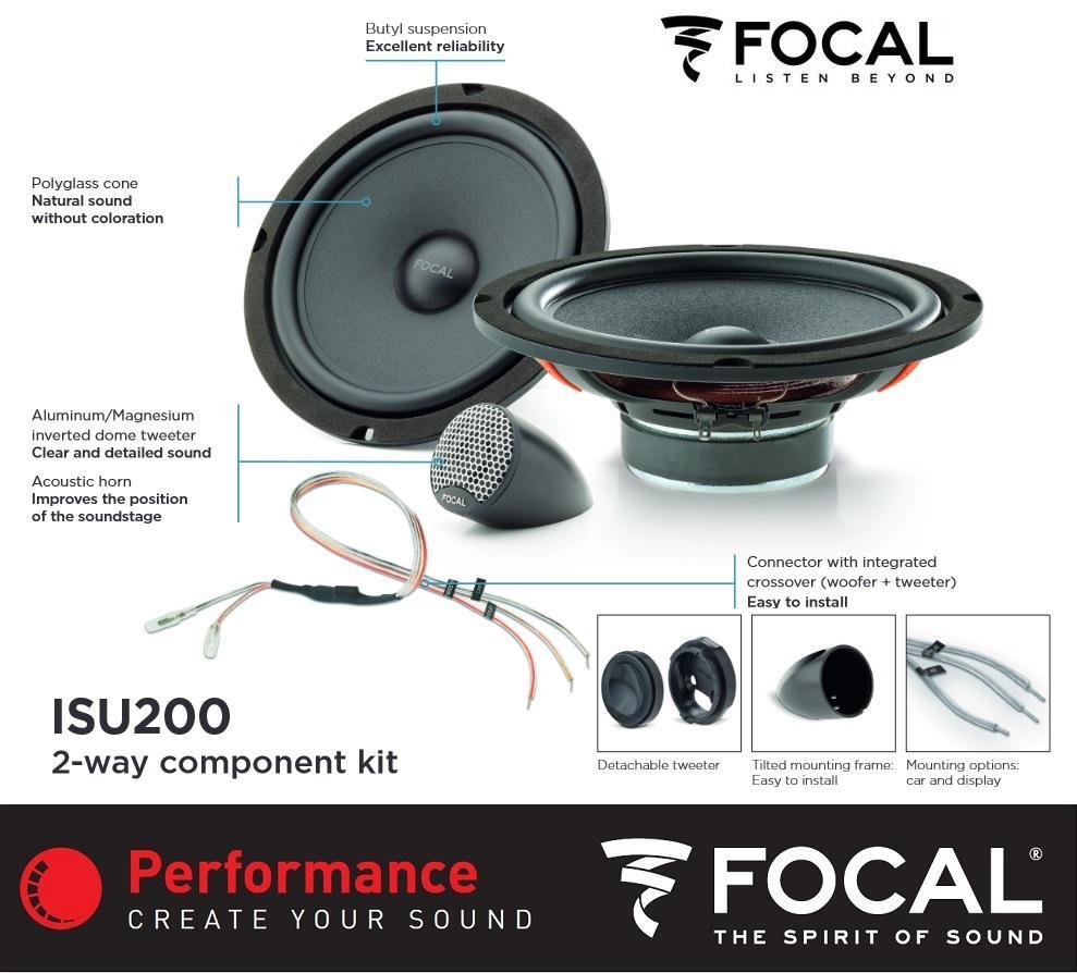 Focal ISU 200 2-Way 20 Cm Combo Speaker System In, 160 Watt,