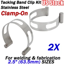 2 PC Exhaust Pipe Tacking Band Clip Kit 2.5" (63.5mm) for welding & fabrication
