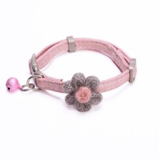 Woolen Flower Small Dog Kitten Puppy Adjustable Bell Pet Bell Collar Cat Collar
