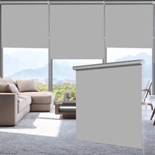 21x79" Roller Shade Blind Gray 100% Blackout Waterproof Fabric Window  21" x 79"