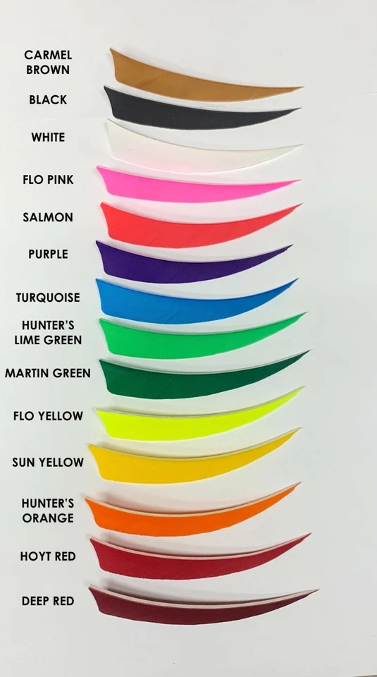 Ozark 4" Shield Cut Solid Feathers - LW and RW - 1 dozen