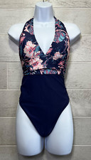 Womens Size Medium Halter Top Tummy Control 1 Piece Swimsuit