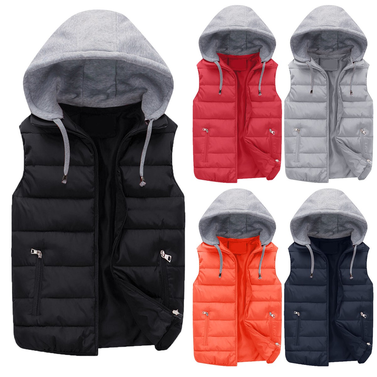 Weighted Vest For Kids Boys Girls Winter Hooded Puffer Vest Kids