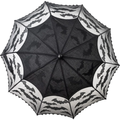 Kreepsville 666 Black Bat Lace Mesh Spiderweb Sun Shade Parasol