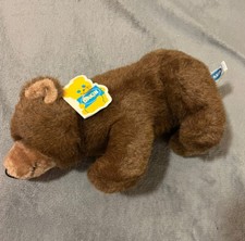 Vintage Dakin nature babies 31-0364Aspen Grizzly Bear Tags Brown Stuffed Animal