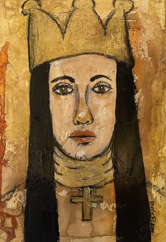 Original Acrylic Outsider Art 5x7 painting “She Wanted To Break Free”