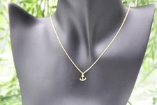 Necklace chain with pendant anchor silver 925 gold plated 42 cm AN-58
