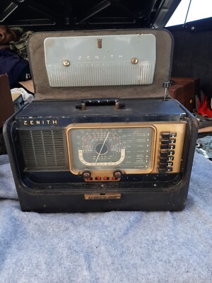 vintage zenith tube radio Trans Oceanic Parts Or Repair No Warranty Implied And
