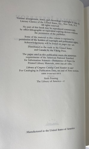 Thomas Jefferson: Writings, Library of America (1984, HC SC) 6th printing - Picture 6 of 6