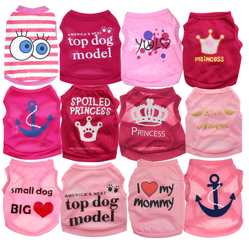 XS S M Dog Clothes Cat Pet Puppy Girl T shirt F Chihuahua Yorkie Mini