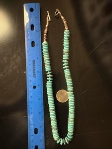 Turquoise Magnesite Puka  Beaded Necklace