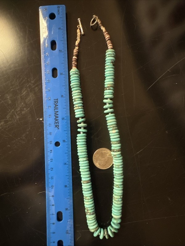 Turquoise Magnesite Puka  Beaded Necklace