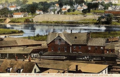 Union Station, White River Junction VT Vermont Vintage Color Postcard COPY