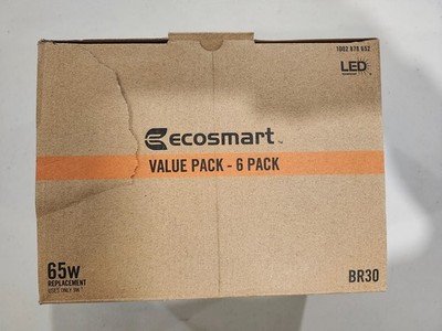Eco Smart 65W Equivalent BR30 Dimmable LED Light Bulb (Pack of 6)