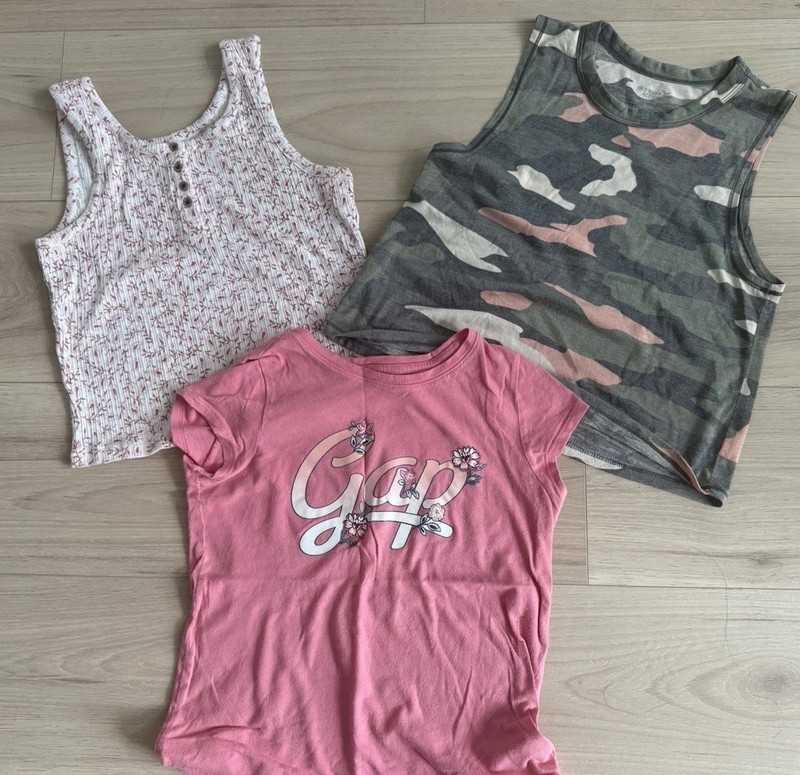 Youth girls tops Camo shirts size 10 Gap Logo Old Navy Lot Pink