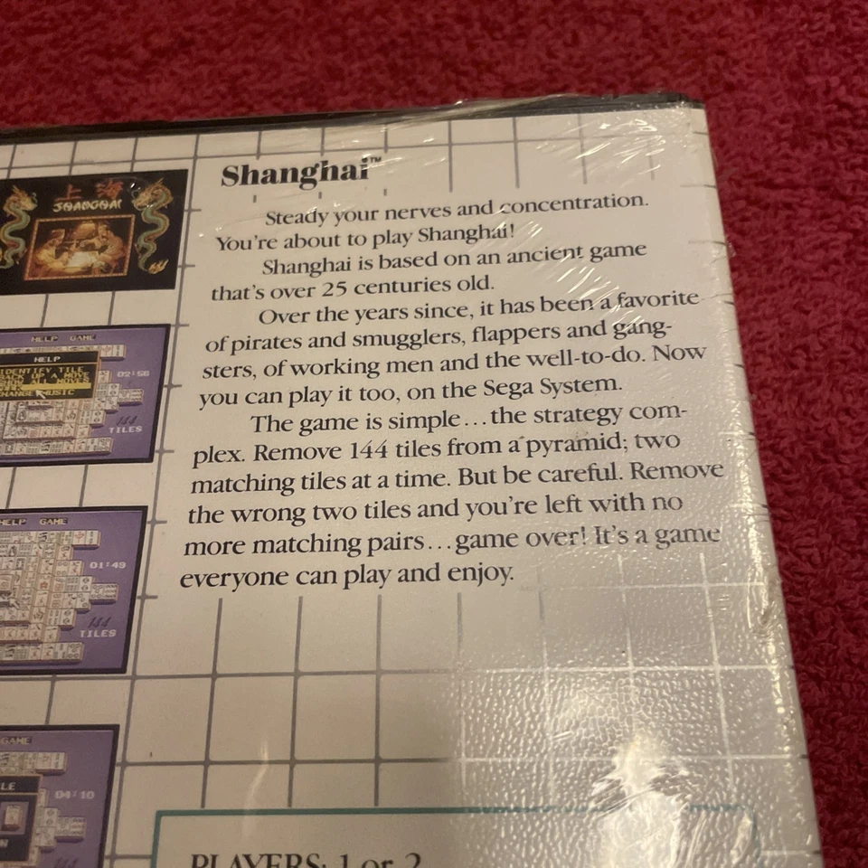 NEW Vintage 1988 Sega Shanghai Family Sega Master System Game Sealed RARE - Image 3 of 4
