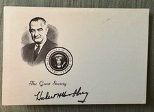 Autograph of Hubert H Humphrey- Vice President & Iconic Minnesota political guru