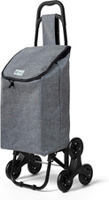 ® Carrello Spesa Con 3 Ruote per Saliscale, Carrello Portaspesa Pieghevole, Bors