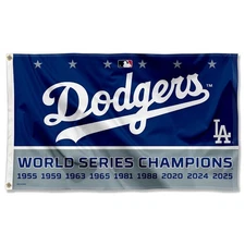 Los Angeles Dodgers 9 Time World Champions Series Banner Flag