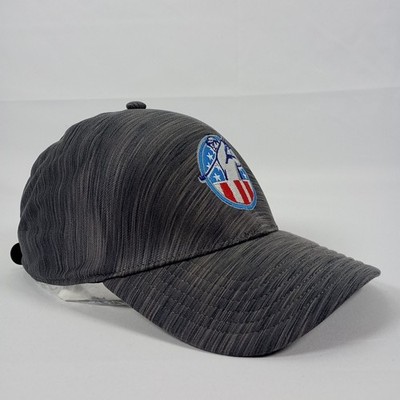 Patriotic Golf Adjustable Hat Gray Performance Quick Wick Cap USA Embroidered