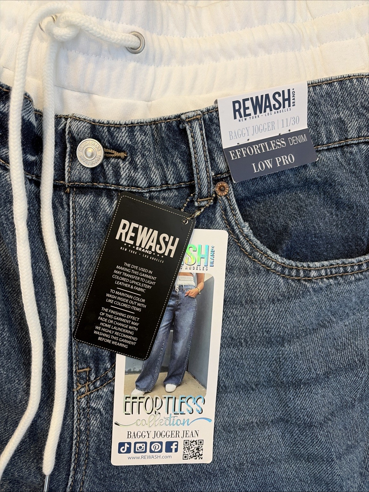 Rewash Jeans Womens 11/30 Baggy Jogger Wide Leg Pull On Oversized Y2K Skater