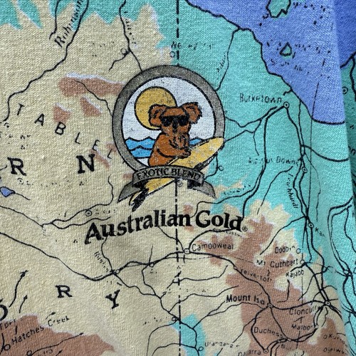 Vintage Australian Map All Over Print Australian Gold Koala AllSport XL T-Shirt - Picture 6 of 11