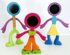 CBS DESIGNS FLEXO Buddies Bendable Photo Frame Family VTG 90s Retro ~ Set of 3
