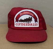 Vintage Budweiser Clydesdales Red Trucker Hat Cap New Made in the USA